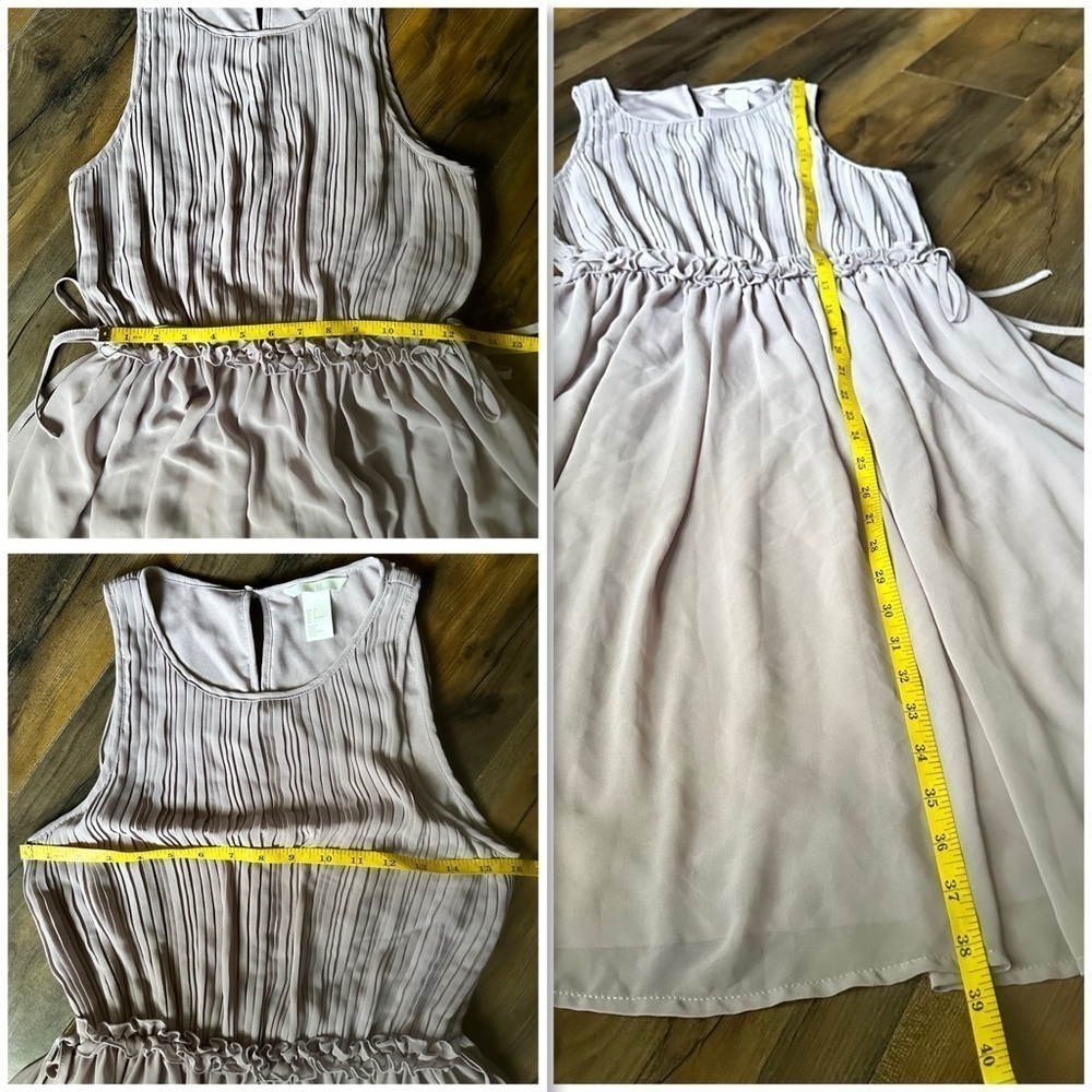 H&M | Pleated Chiffon Dress Dusky Purple | size 6 - Picture 13 of 16